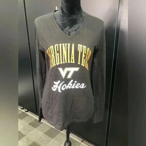 NWOT Virginia Tech Hokies, Black long sleeve T-shirt, V-neck